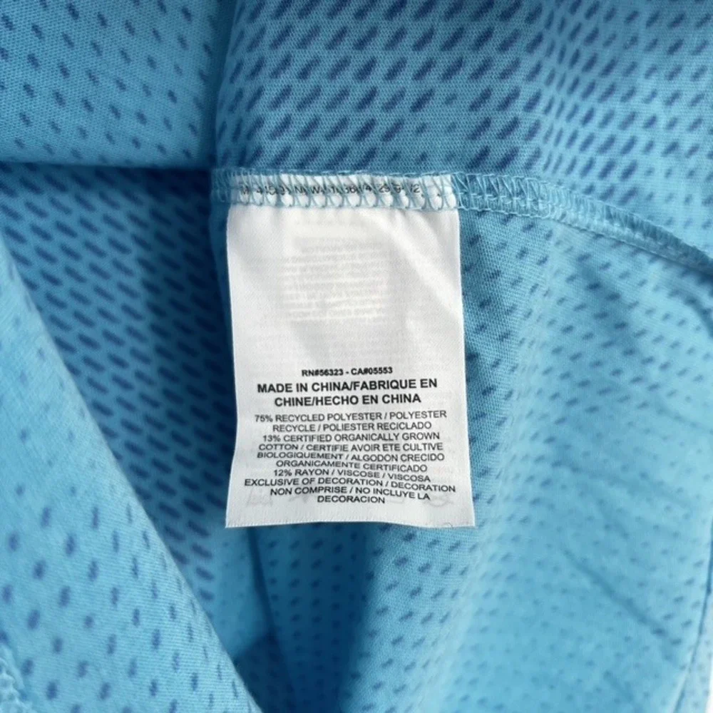 Nike Women's Large Dri-FIT Blue Geometric Camo Running T-Shirt Athletic Cut